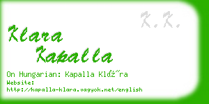 klara kapalla business card